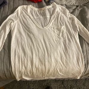 Free People We the Free white long scoop vneck